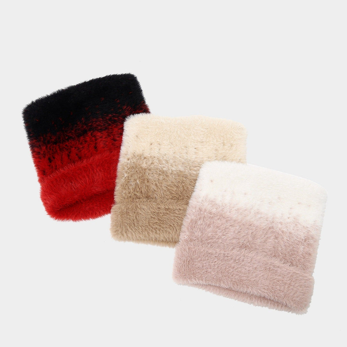 Cute Cat Ear Gradient Beanie - Cozy Knit Hat for Women