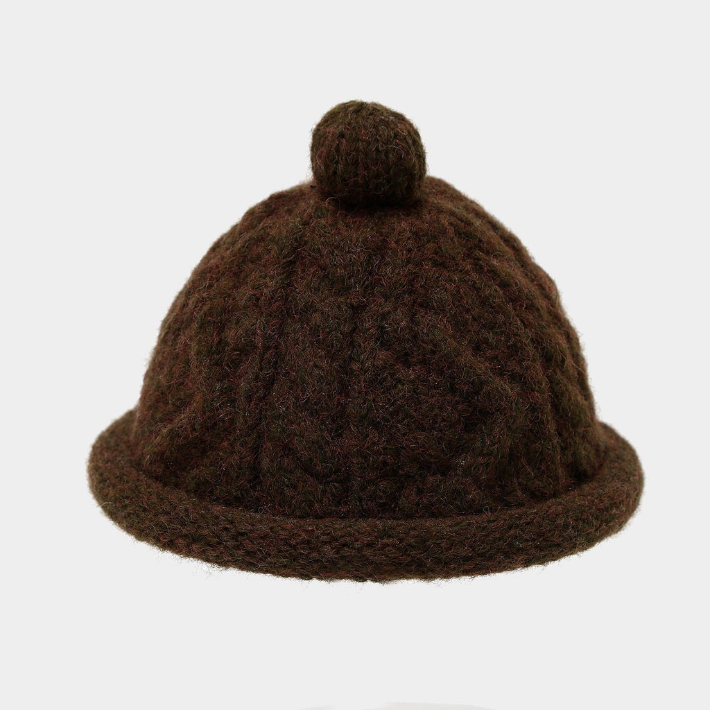 Cozy Cable Knit Beanie with Pom - Japanese Style