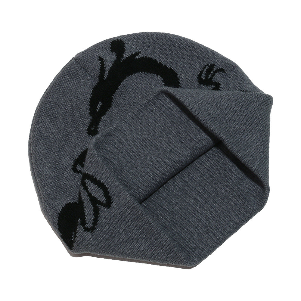 Men's Dragon Knit Beanie: Warm Wool Blend Winter Hat