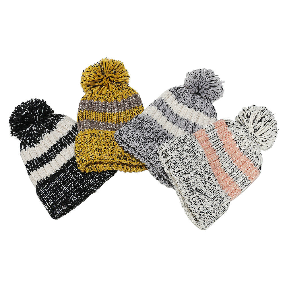 Warm Striped Knit Beanie: Cozy Outdoor Adventure Hat