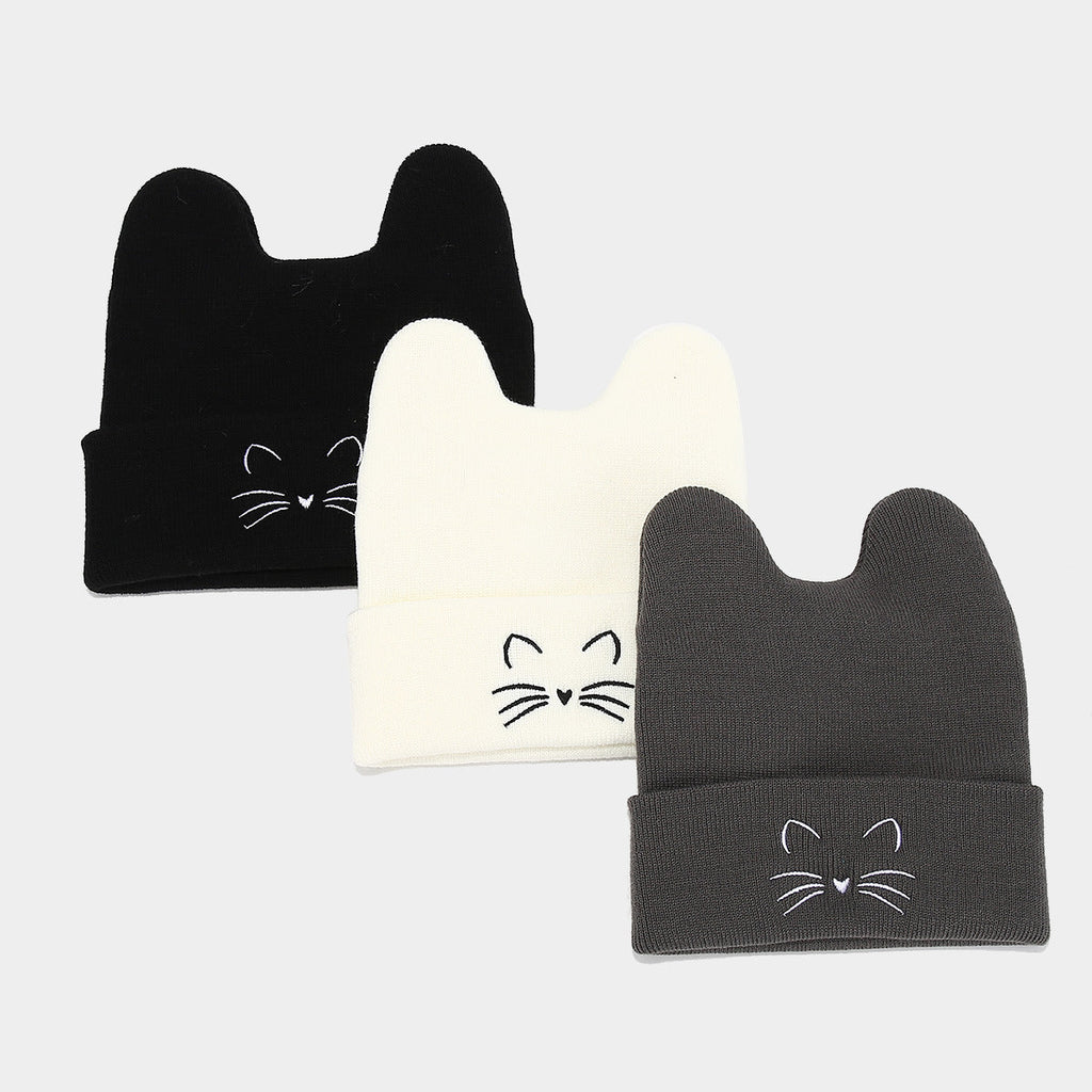 Cute Cat Ear Knit Beanie - College Style
