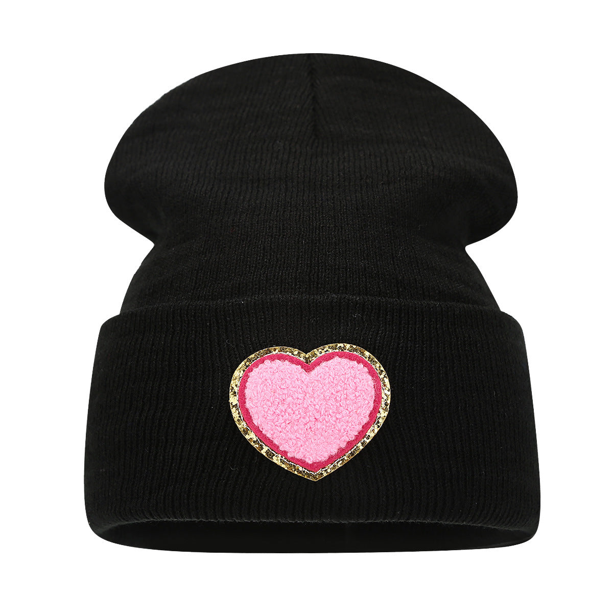 Chic Knitted Wool Hat with Love Label - Cozy & Stylish