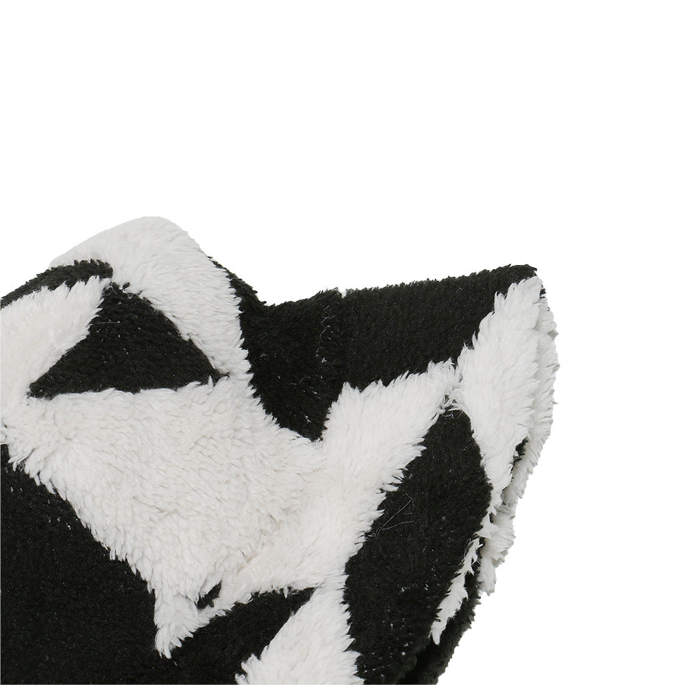 Boho Plush Fisherman Hat - Cozy Geometric Winter Style