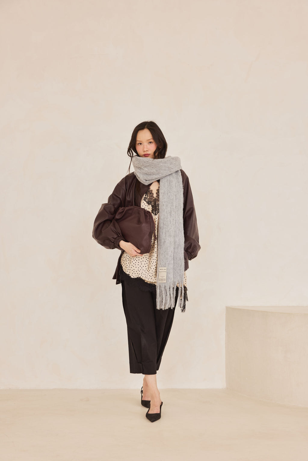 The Reykjavik Scarf with Wool - Grey