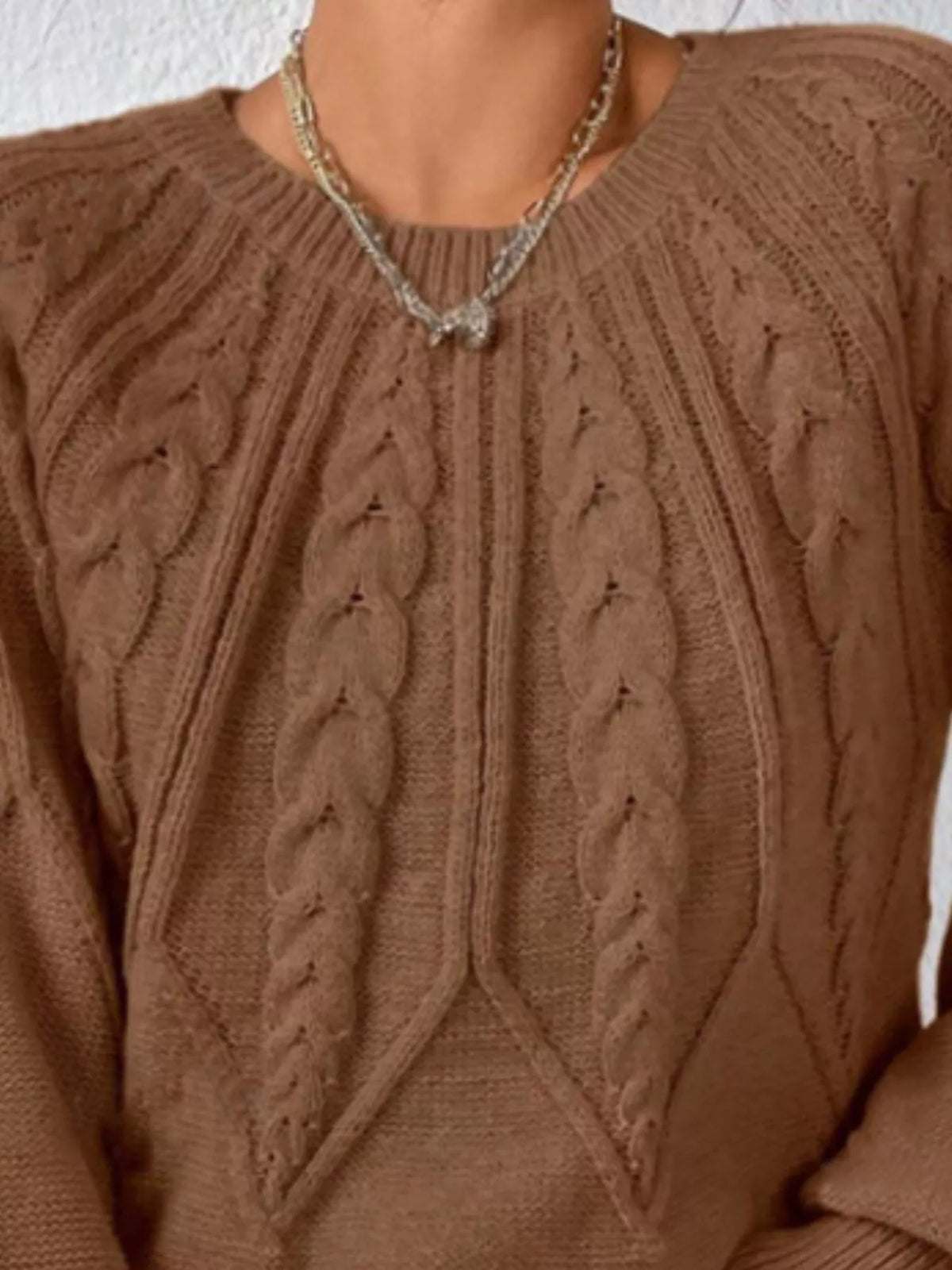 Cable Knit Ribbed Long Sleeve Sweater