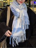 Fringe Plaid Scarf