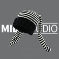Bunny Ears Striped Knitted Beanie with Warm Ear Flaps - Playful Animal Hat - Y2K Street Fashion Cold Weather Cap