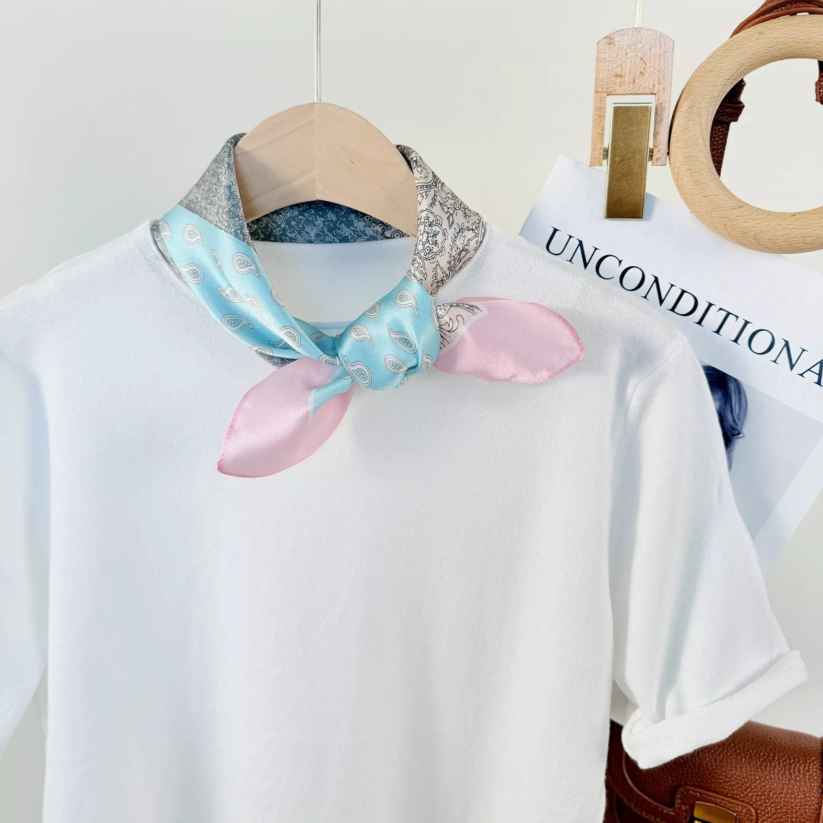 Small Printed Silk Square Scarf