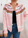 Fair Isle Zip Up Cardigan