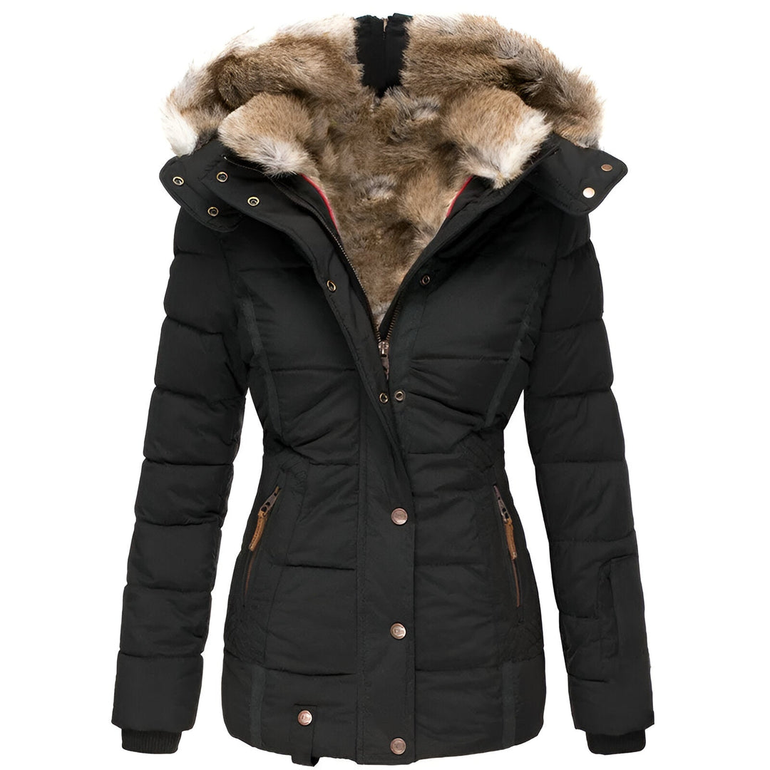 Soft Fleece Lined Hooded Down Jacket for Women