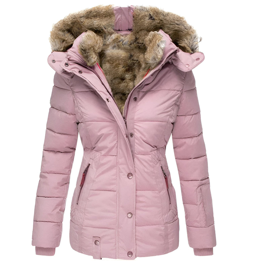 Soft Fleece Lined Hooded Down Jacket for Women