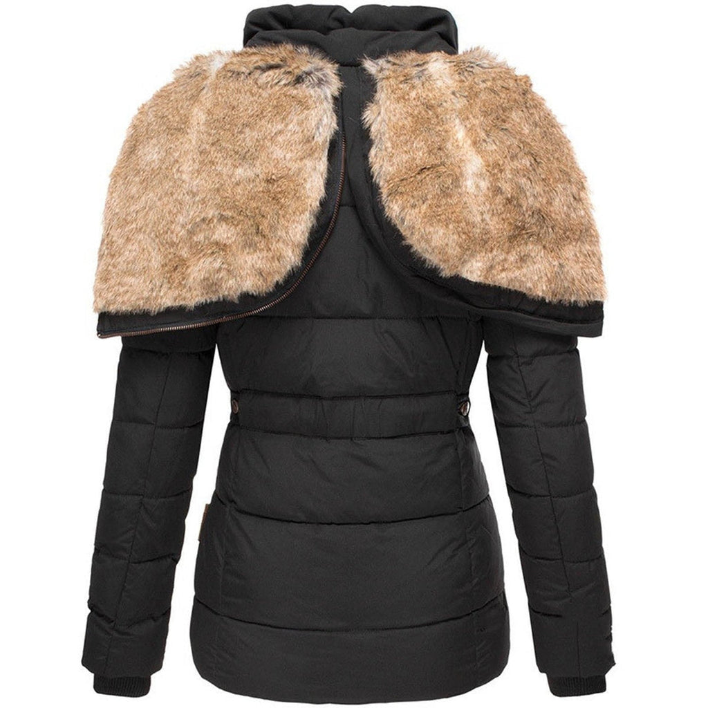 Soft Fleece Lined Hooded Down Jacket for Women