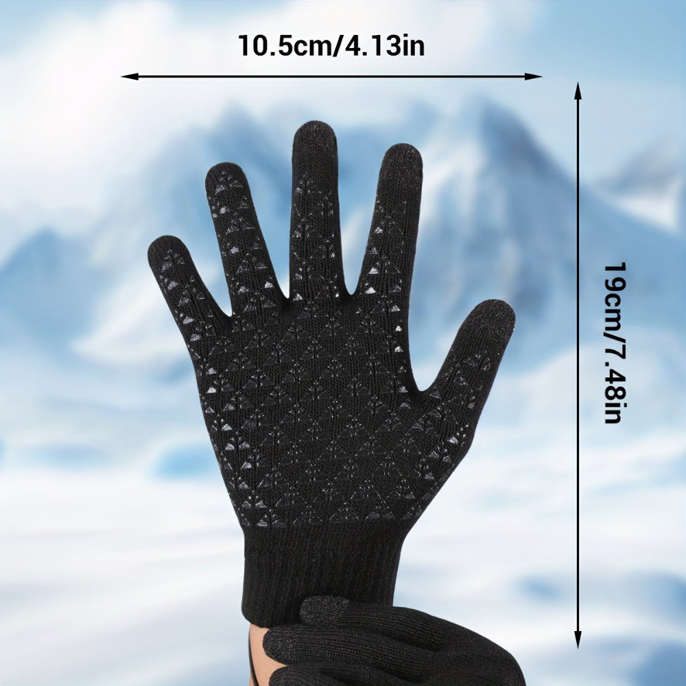 USB-Powered Full-Finger Heated Gloves with Touchscreen Fingertips, Anti-Slip Palms and Black or Gray Pair Options