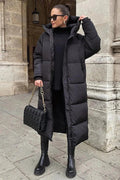Warm Women's Parka Coat with Hood and Full Zip