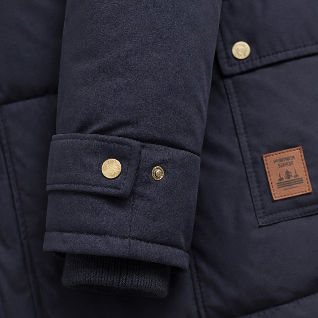 Warm Men's Hooded Parka Jacket with Faux Fur Collar