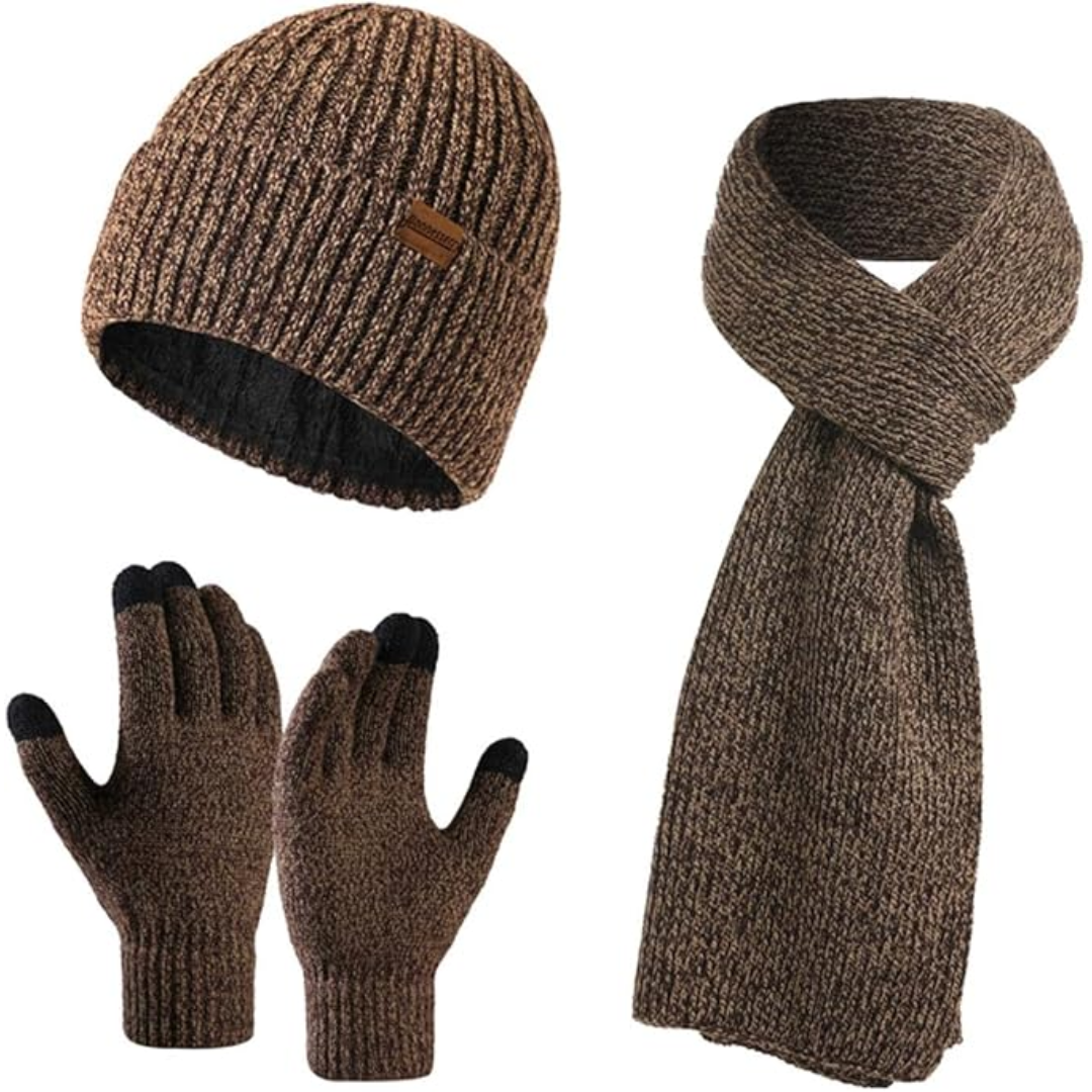 Warm Thermal Hat and Gloves Set for Men