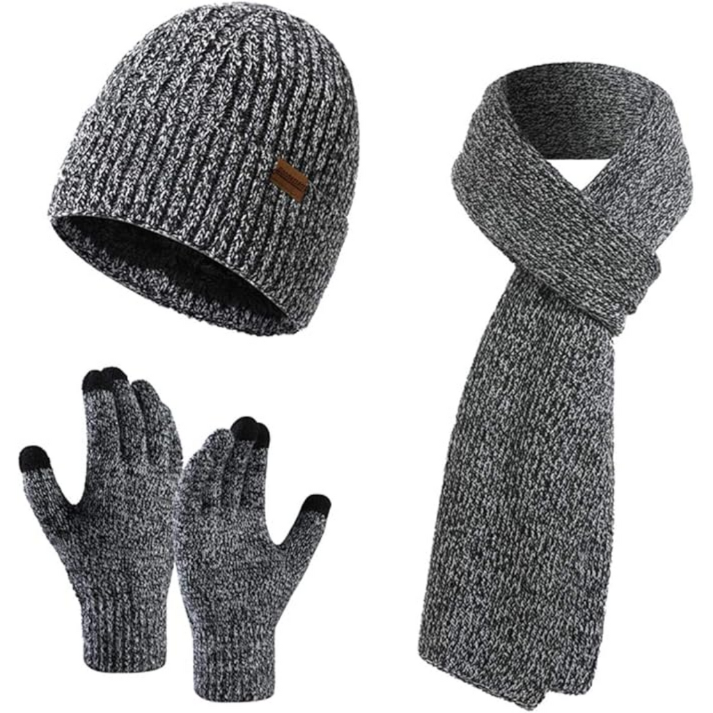 Warm Thermal Hat and Gloves Set for Men