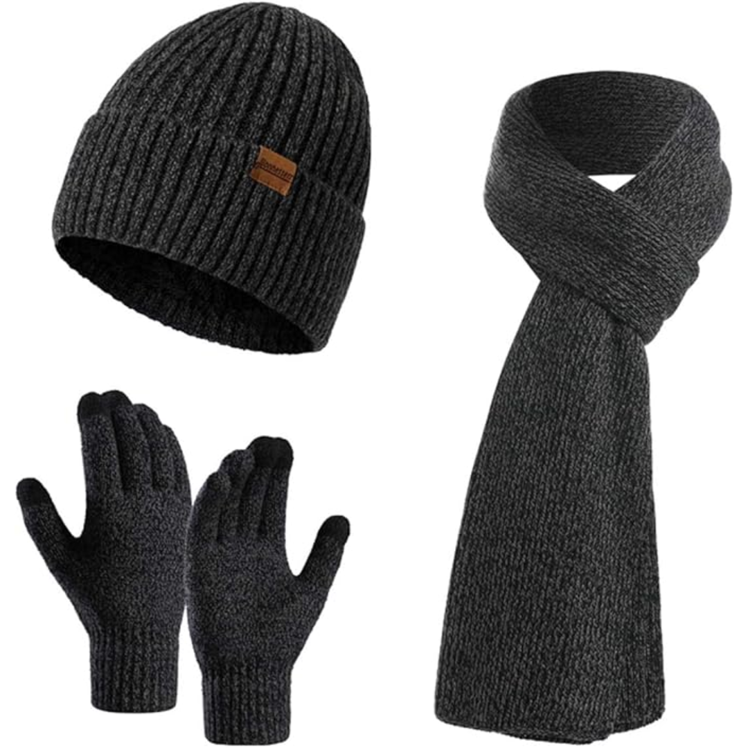 Warm Thermal Hat and Gloves Set for Men