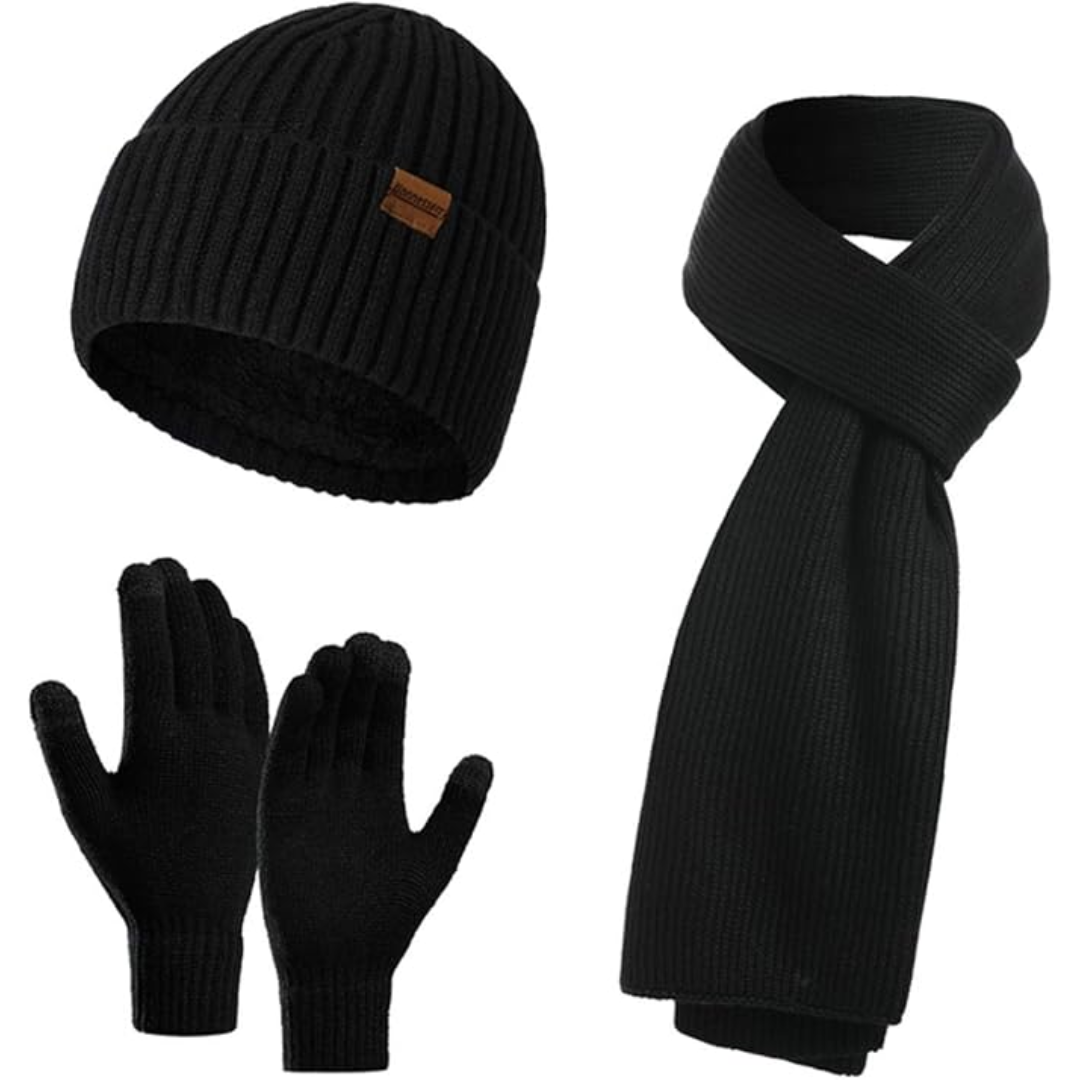 Warm Thermal Hat and Gloves Set for Men