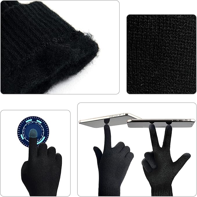 Warm Thermal Hat and Gloves Set for Men