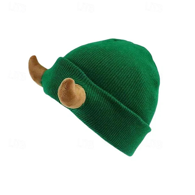 Men's Unisex Beanie Hat Winter Hats Beanies Skull Cap Knit Hat Black Red Knitted Cozy Daily Wear Going out Devil Warm