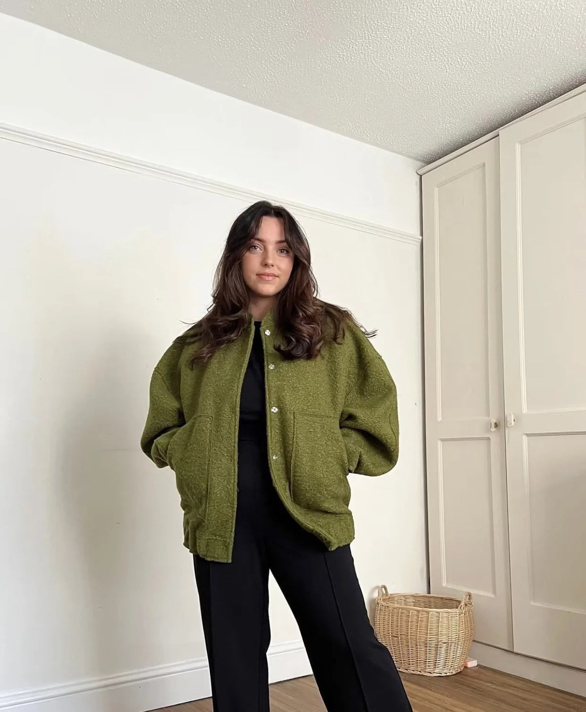 Warm Winter Wool Coat with Button Front