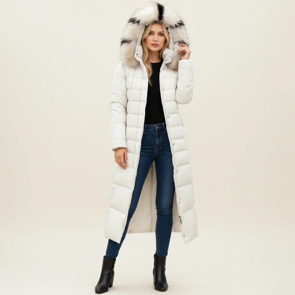 Insulated Long Parka Coat for Women - Soft Warm Winter Jacket