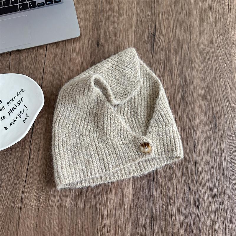Women's Slouchy Knitted Beanie, Korean Trendy Autumn Winter Warm Ear-Protective Cold Hat